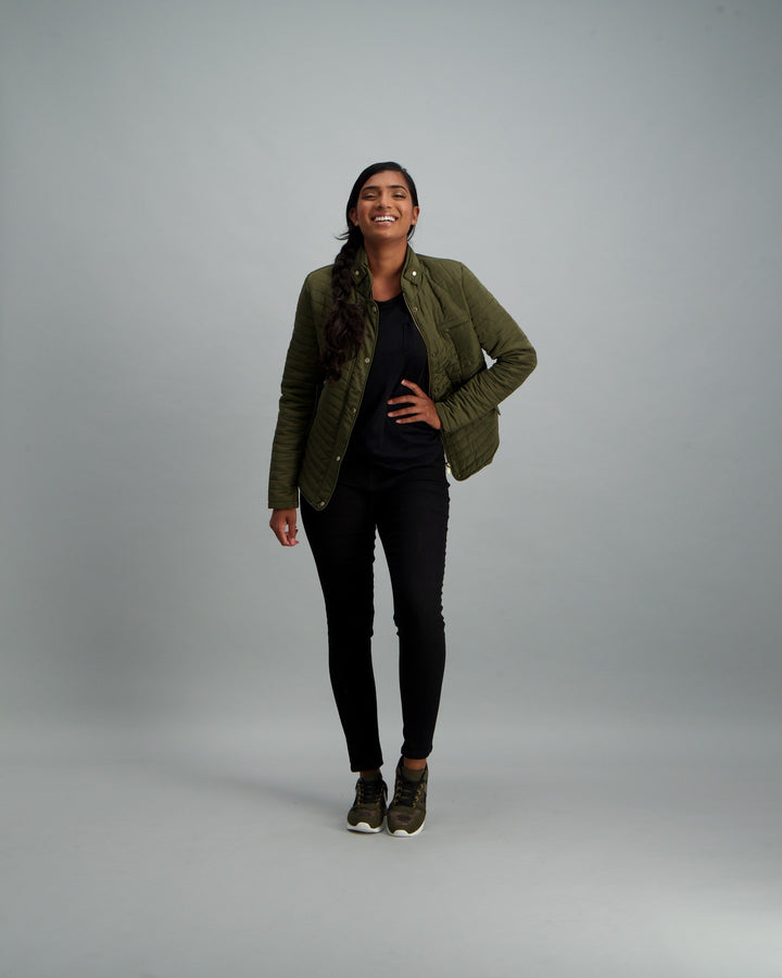 Ladies Basic Puffer Jacket - Khaki