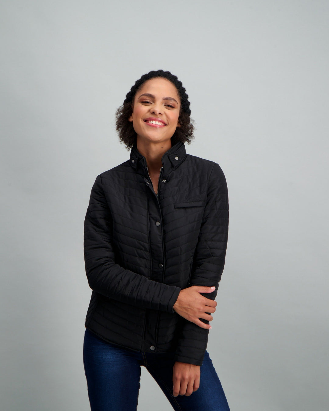 Ladies Basic Puffer Jacket - Black