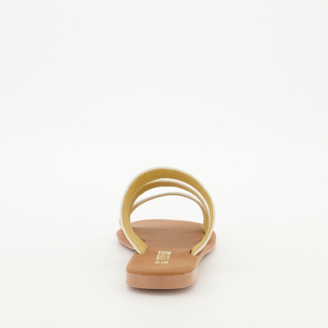 Ladies 3-Strap Push-in Snake Skin Mule