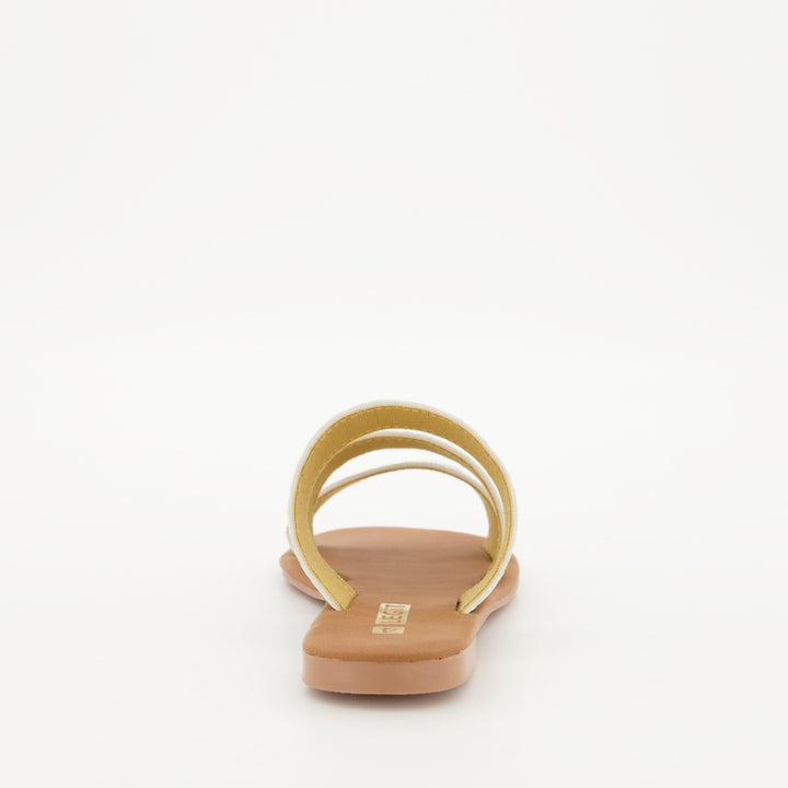 Ladies 3-Strap Push-in Snake Skin Mule