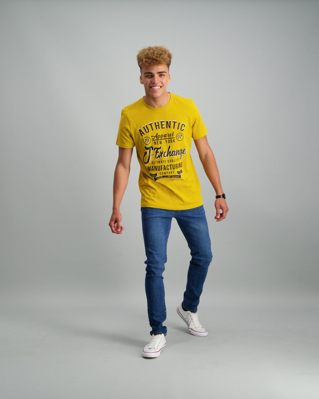 Men's Print T-Shirt Mustard