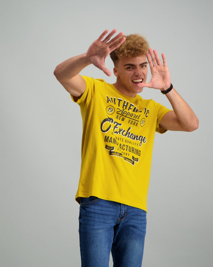 Men's Print T-Shirt Mustard