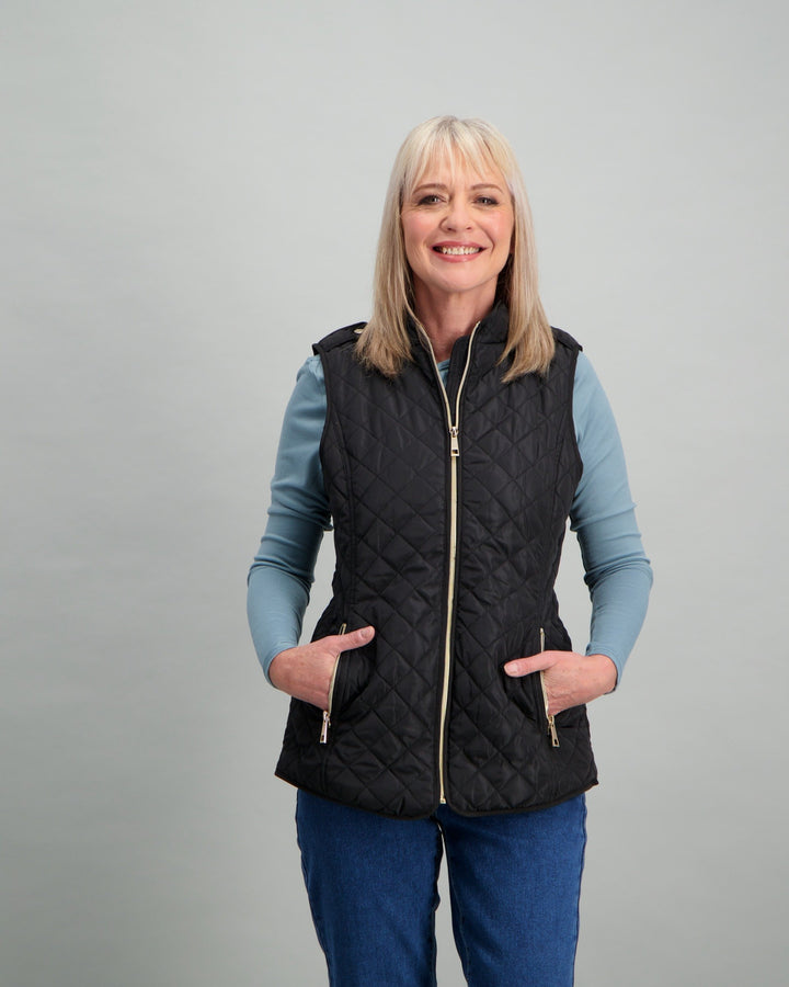 Ladies Puffer Gilet - Black