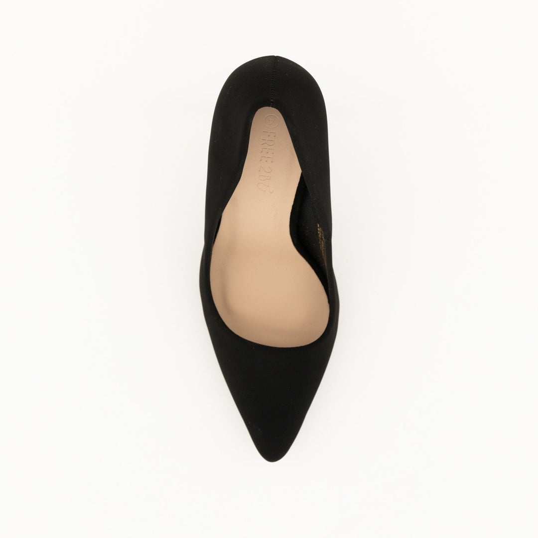 Ladies-Black Lamy Pointy Heel Shoe