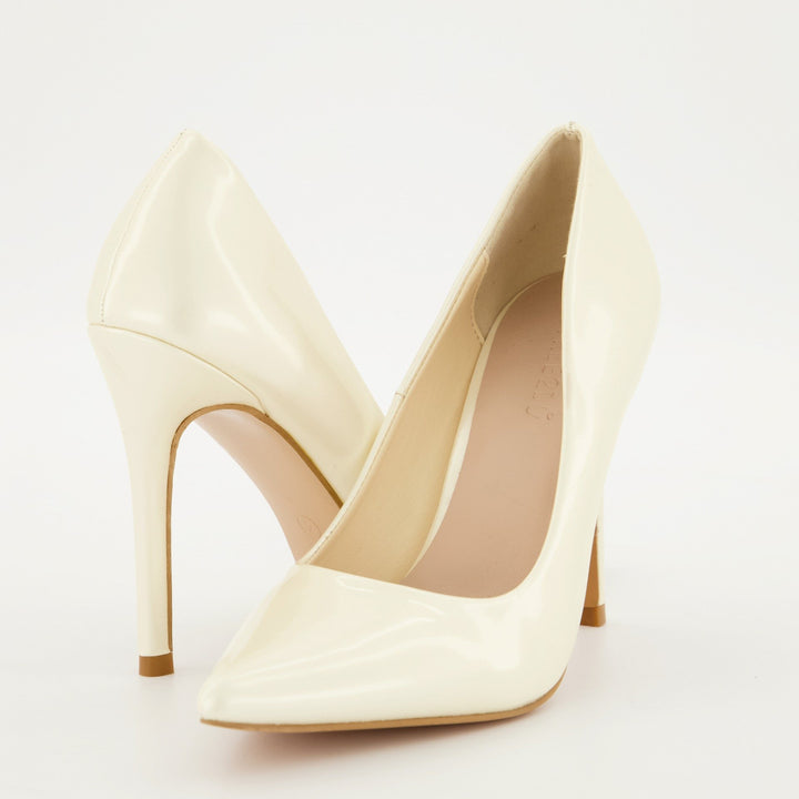 Ladies Pointy Court Heel - Bone