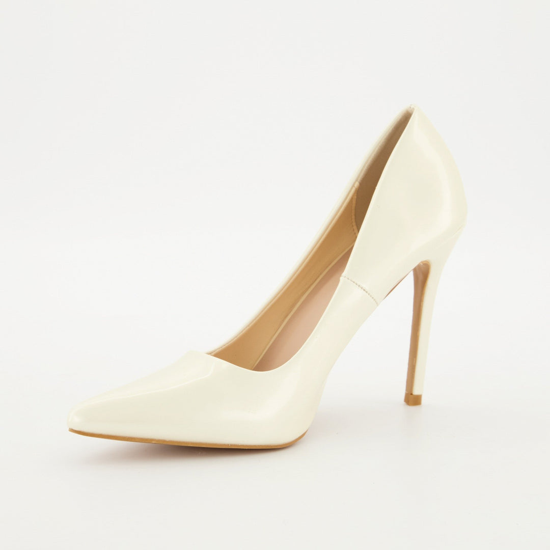 Ladies Pointy Court Heel - Bone