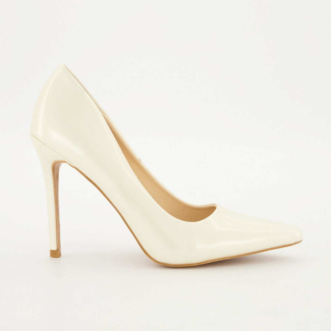 Ladies Pointy Court Heel - Bone