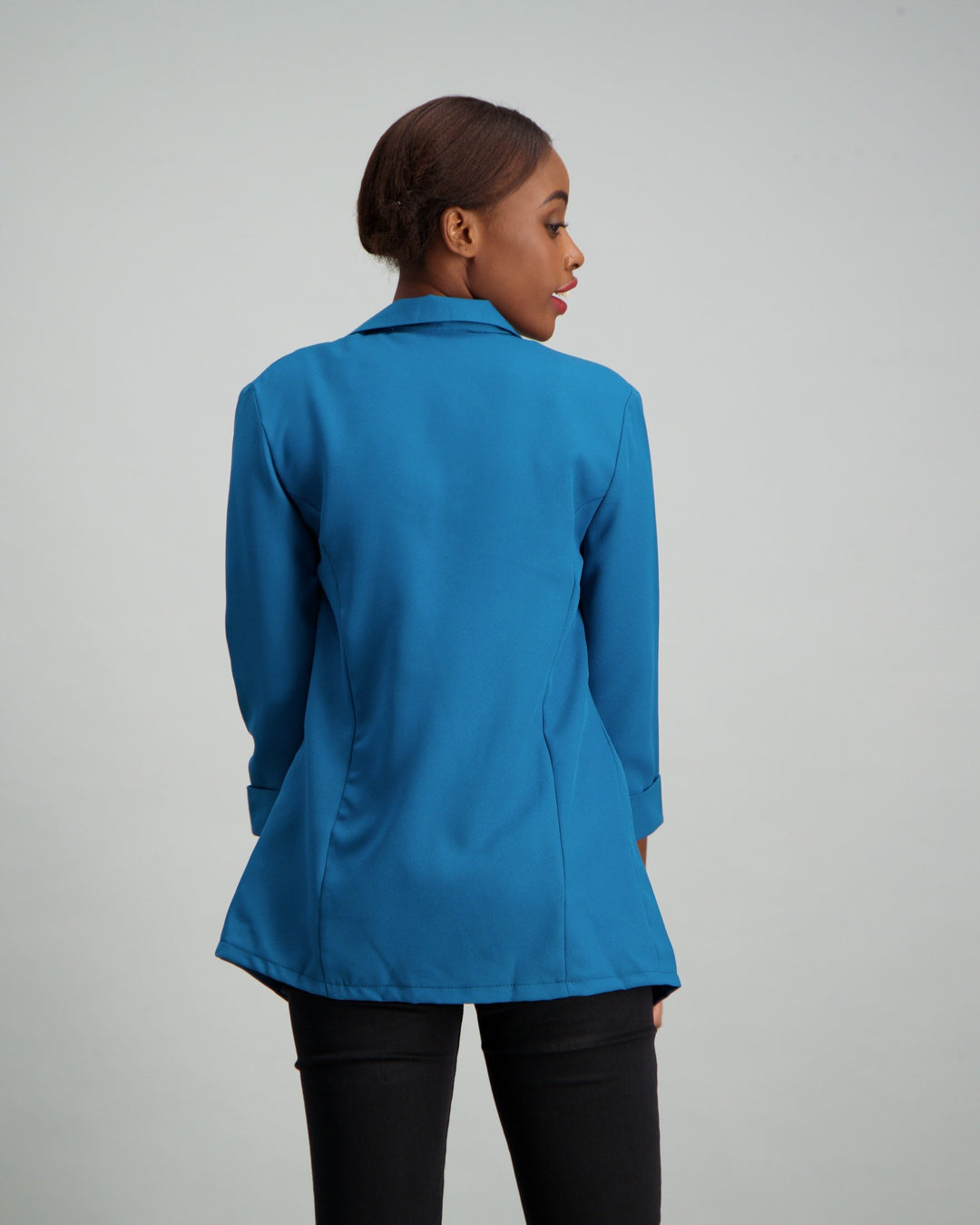 Ladies Princess Panel 3/4 Sleeve Unlined Blazer - Ink