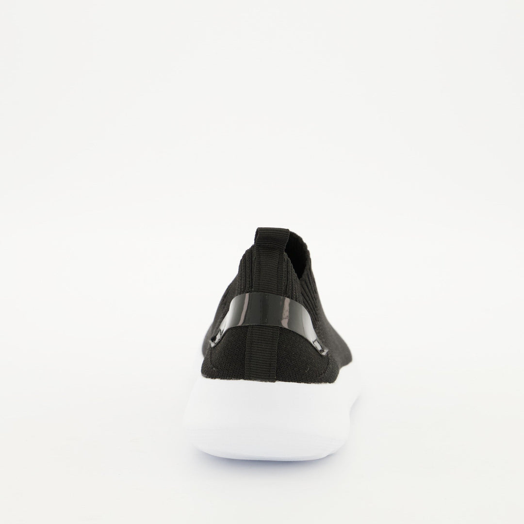 Ladies Slip On Knit Sneaker - Black