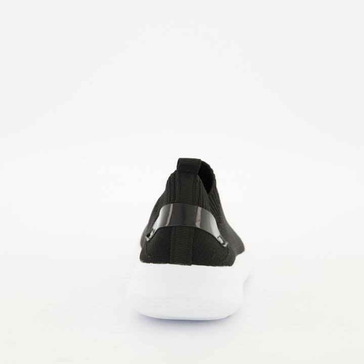 Ladies Slip On Knit Sneaker - Black