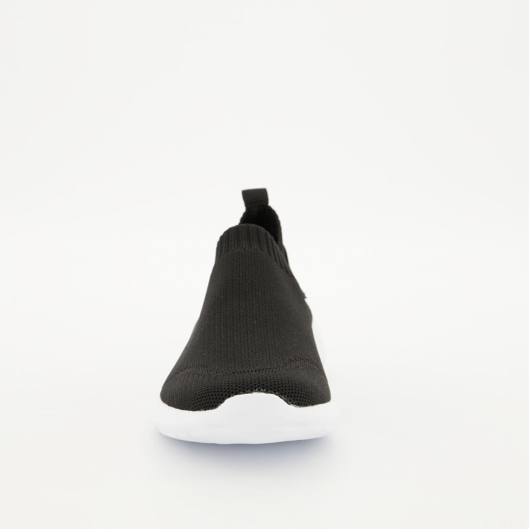 Ladies Slip On Knit Sneaker - Black