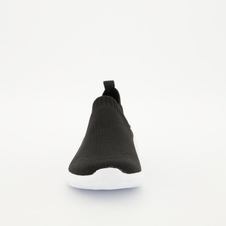 Ladies Slip On Knit Sneaker - Black