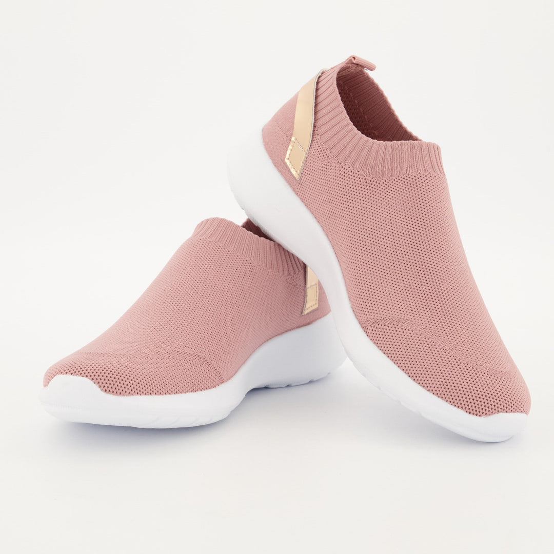 Ladies Slip On Knit Sneaker - Blush