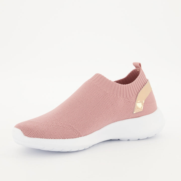 Ladies Slip On Knit Sneaker - Blush
