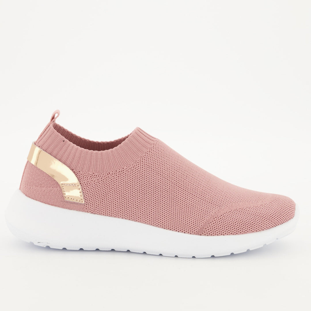 Ladies Slip On Knit Sneaker - Blush