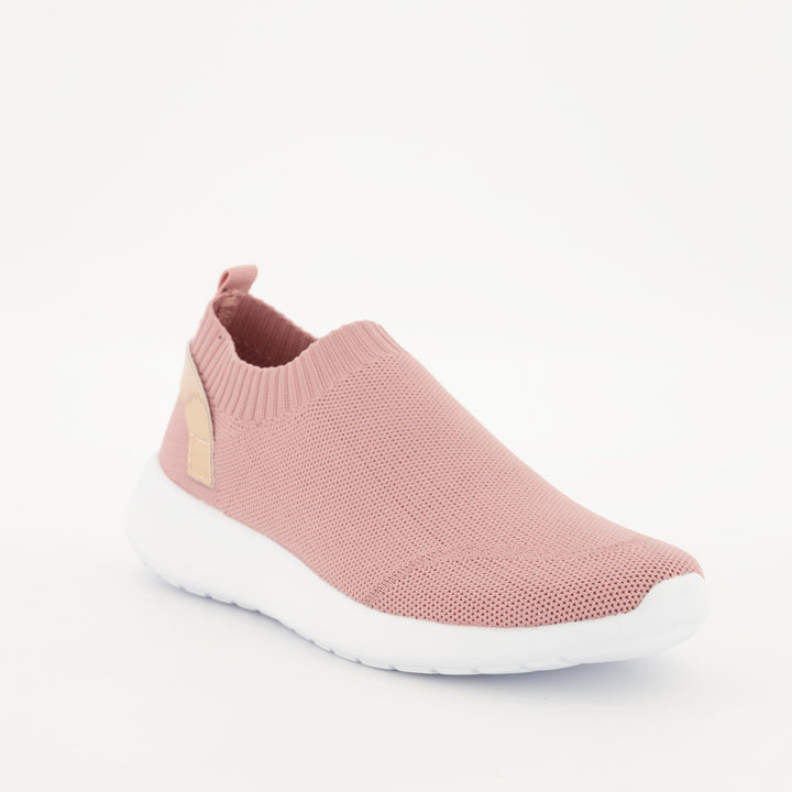 Ladies Slip On Knit Sneaker - Blush