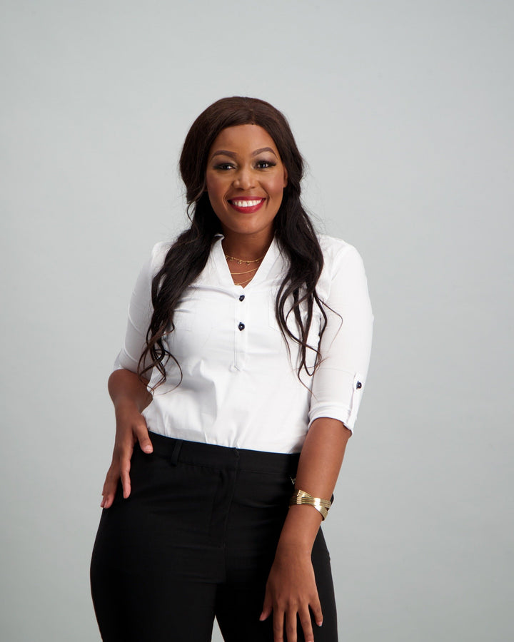 Ladies 3/4 Sleeve Shirt - White