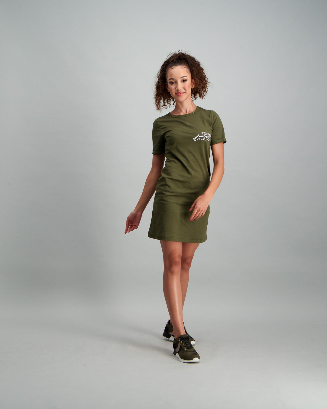 Ladies T-Shirt Dress - Khaki