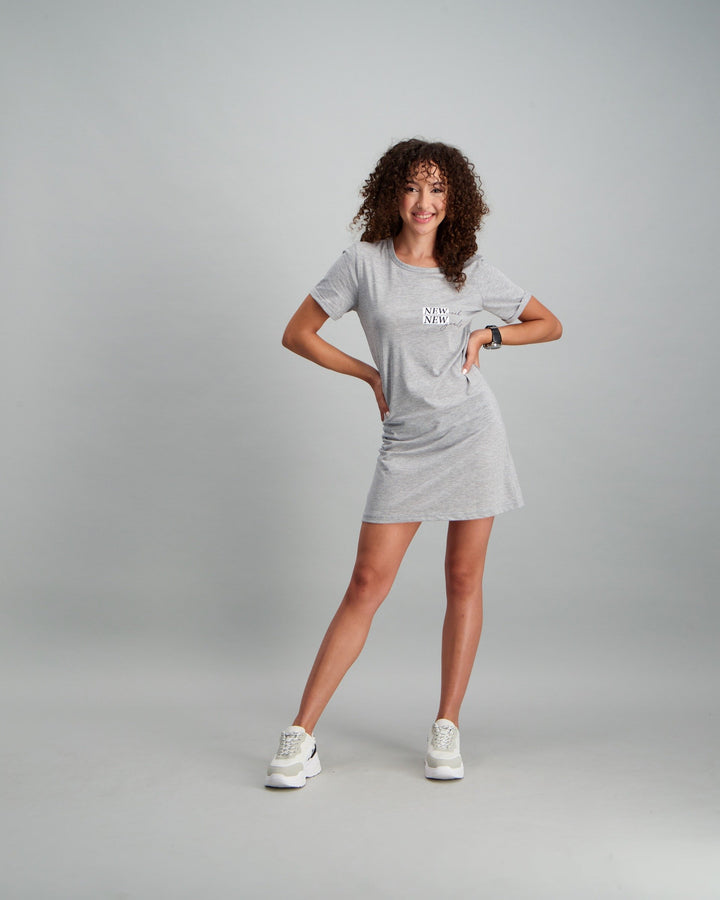 Ladies T-Shirt Dress - Grey