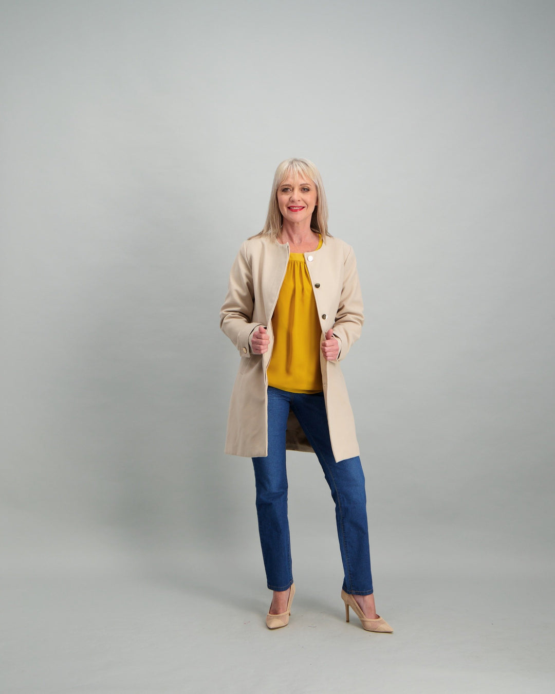 Ladies Melton Jacket - Stone