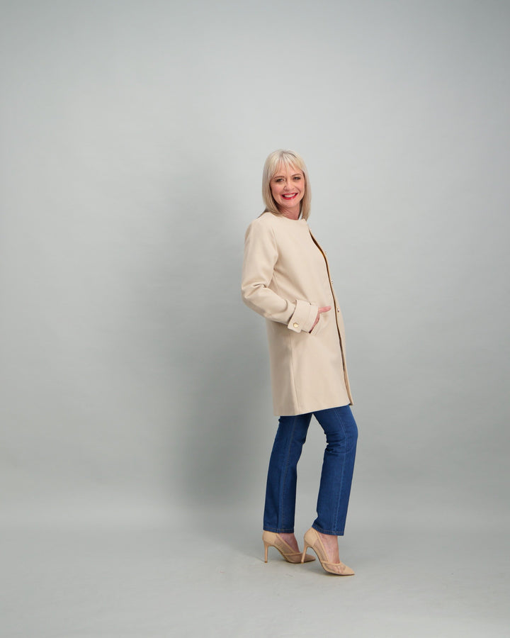 Ladies Melton Jacket - Stone