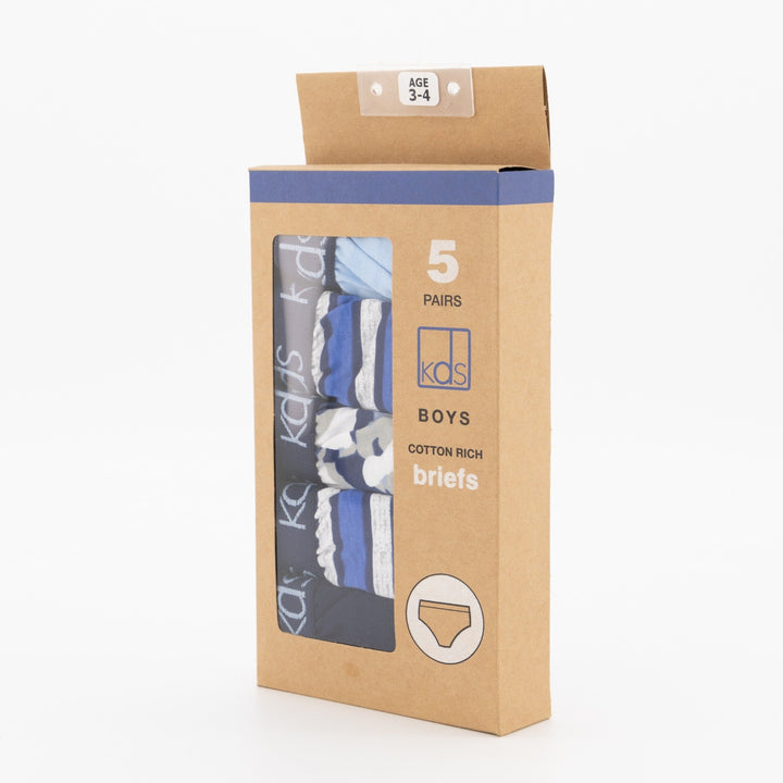 Boys 5 Pack Camo Briefs - Blue