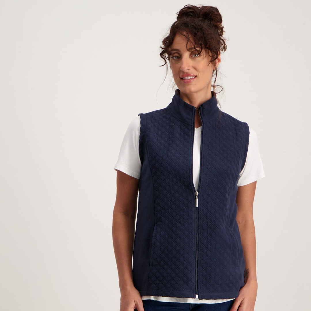 Ladies Fleece Gilet - Navy