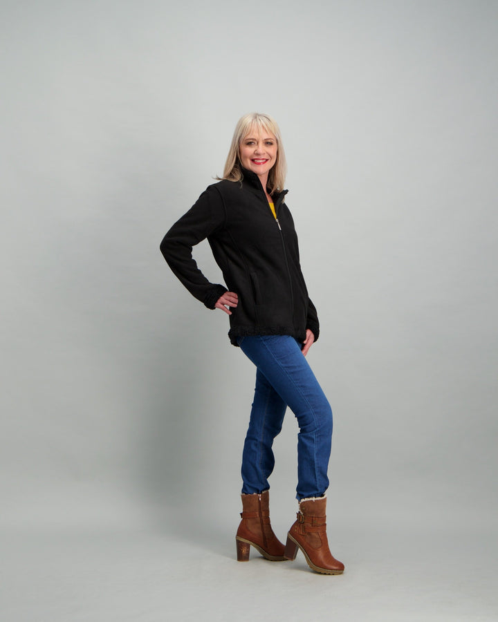 Ladies Bonded Fleece Jacket - Black