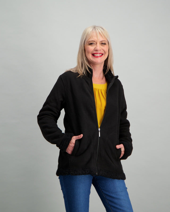 Ladies Bonded Fleece Jacket - Black