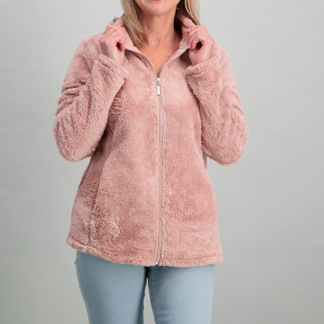 Ladies Fluffy Fleece Jacket - Pink
