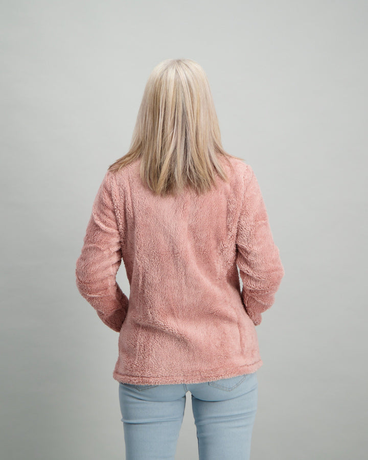 Ladies Fluffy Fleece Jacket - Pink