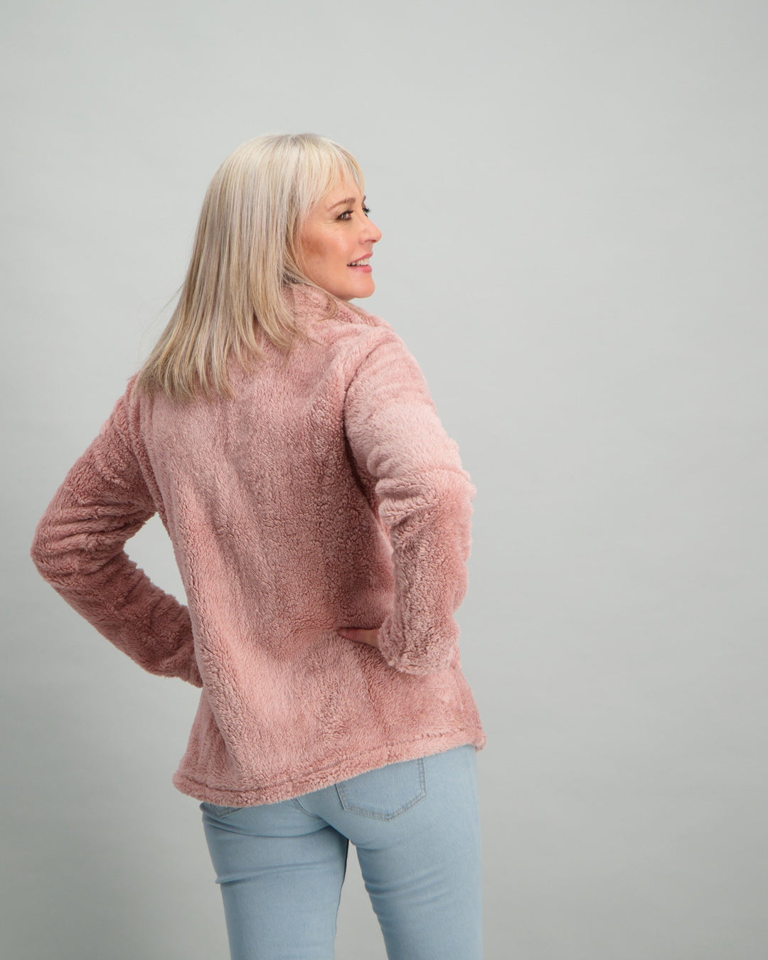 Ladies Fluffy Fleece Jacket - Pink