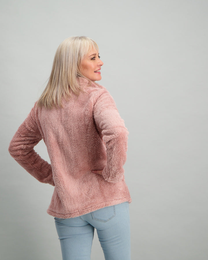 Ladies Fluffy Fleece Jacket - Pink