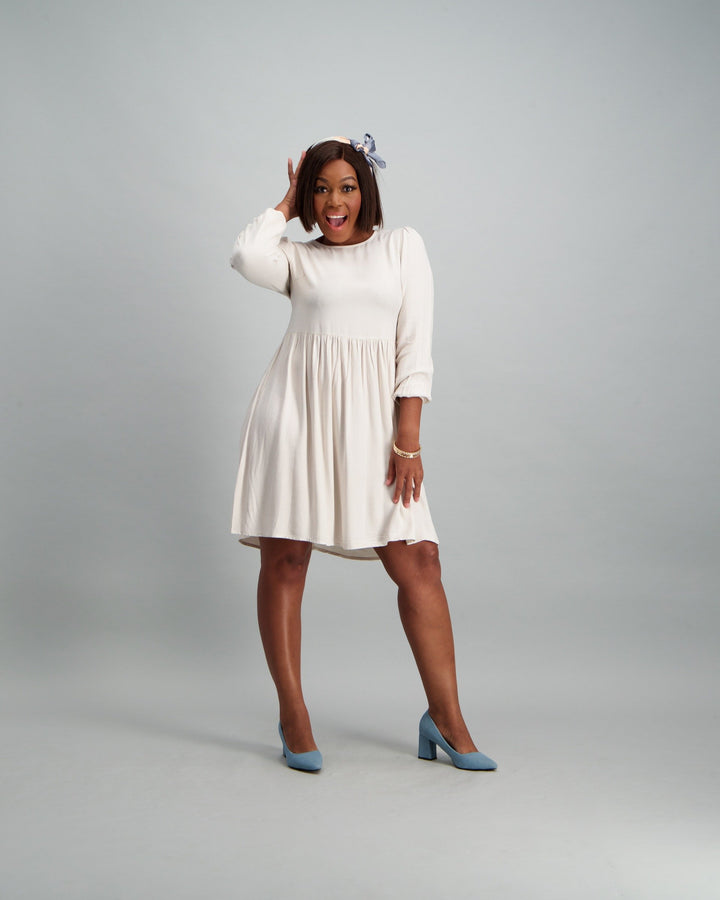 Ladies Baby Doll Dress - Stone