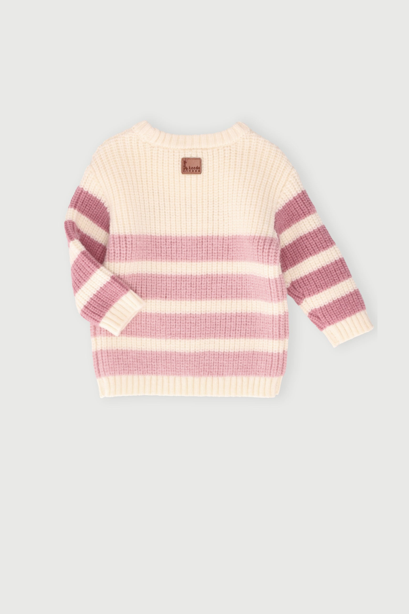 Baby Girls Stripe Knit Pullover - Cream