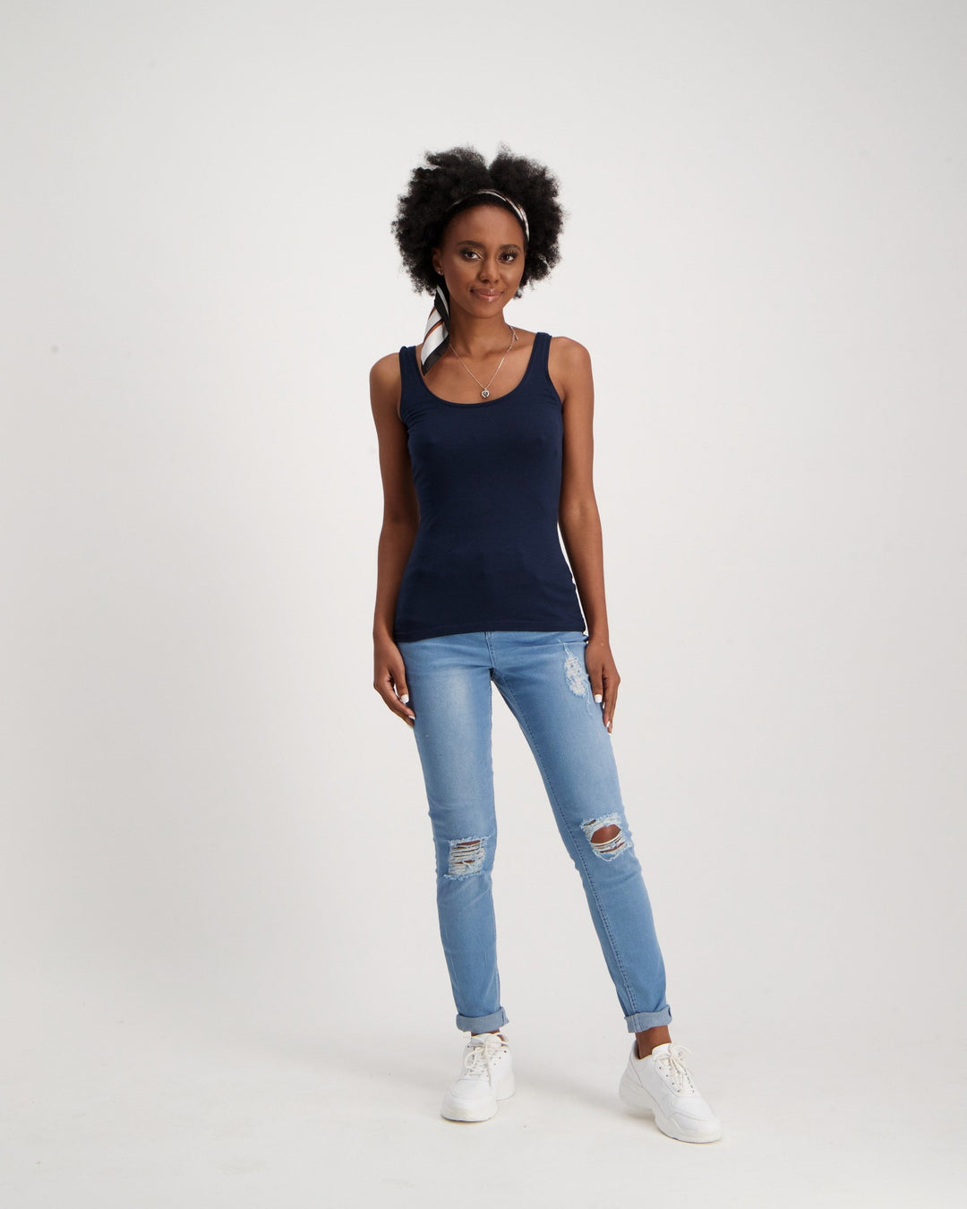 Ladies Lycra Tank Top - Navy