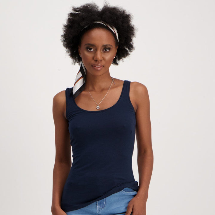 Ladies Lycra Tank Top - Navy