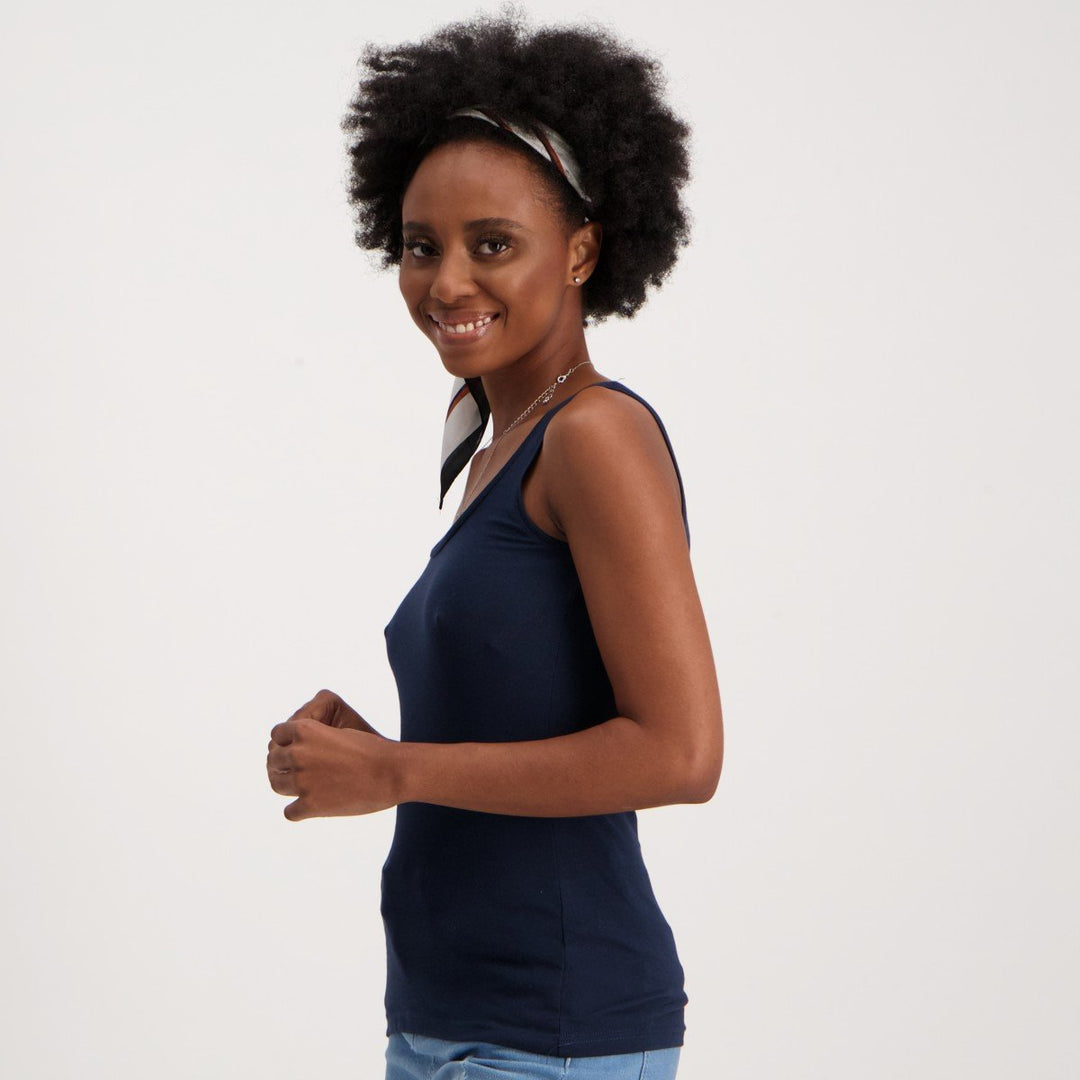 Ladies Lycra Tank Top - Navy