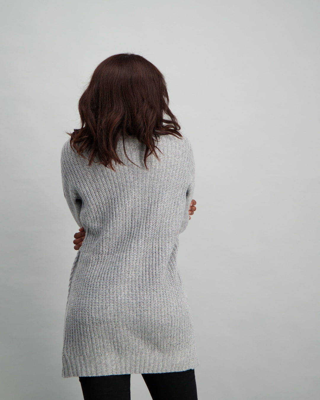 Ladies Longer Length Cardigan - Grey