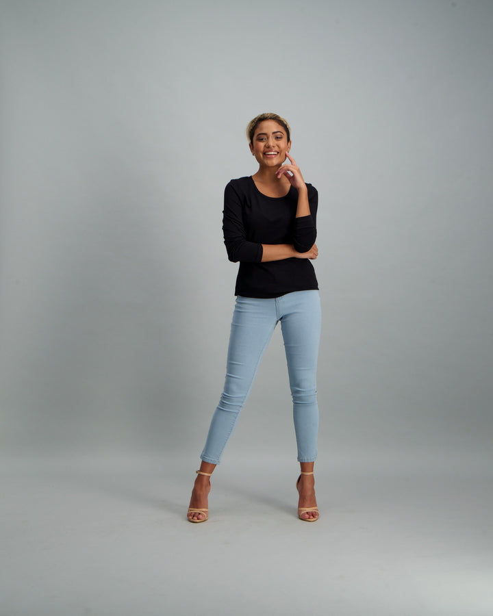 Ladies Long Sleeve Core T-Shirt - Black