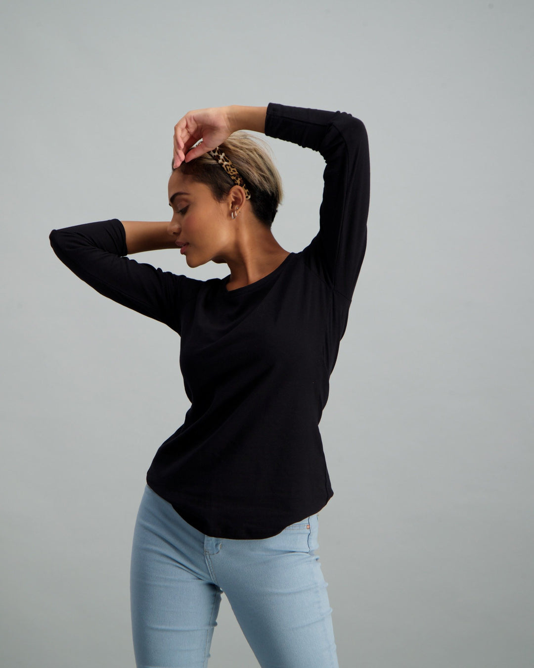 Ladies Long Sleeve Core T-Shirt - Black