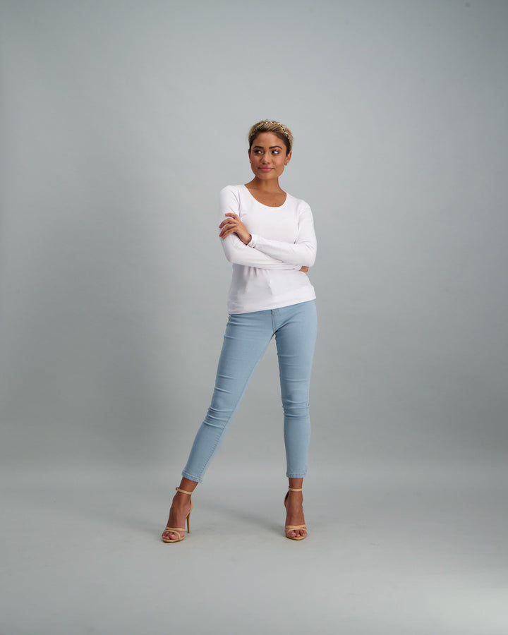 Ladies Long Sleeve Core T-Shirt - White