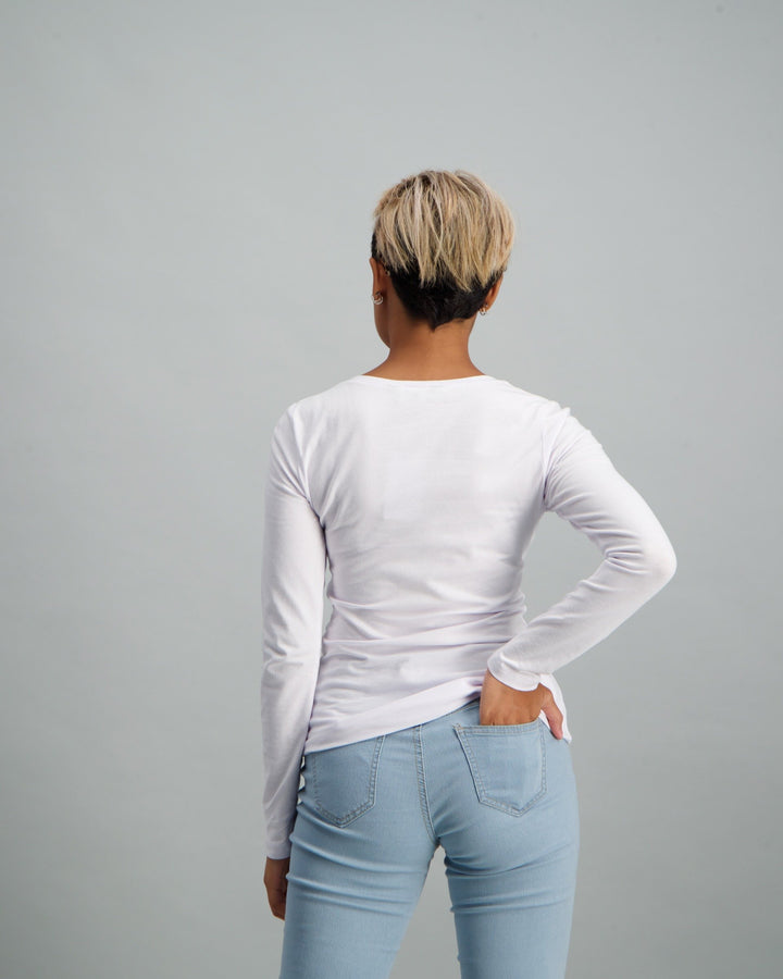 Ladies Long Sleeve Core T-Shirt - White