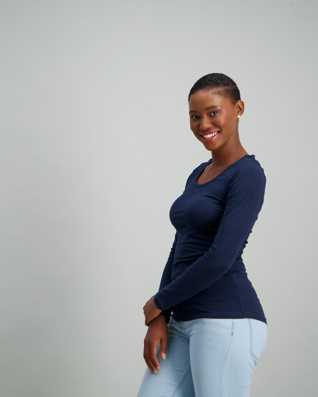 Ladies Long Sleeve Core T-Shirt - Navy