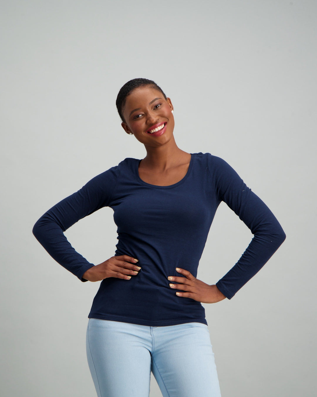 Ladies Long Sleeve Core T-Shirt - Navy