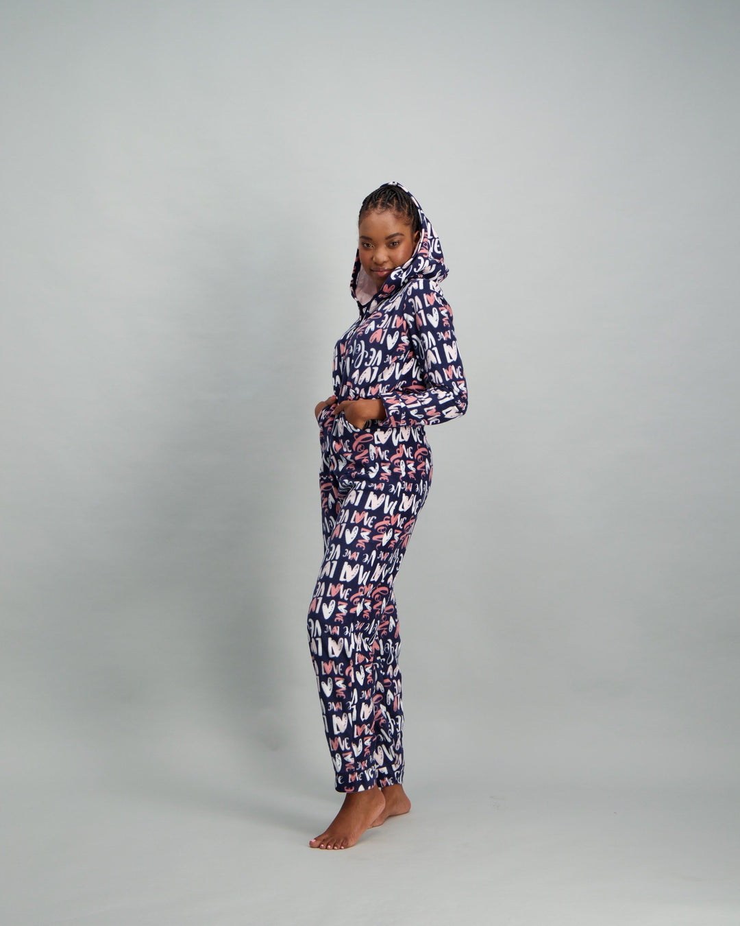 Ladies Conversational Print Onesie - Navy