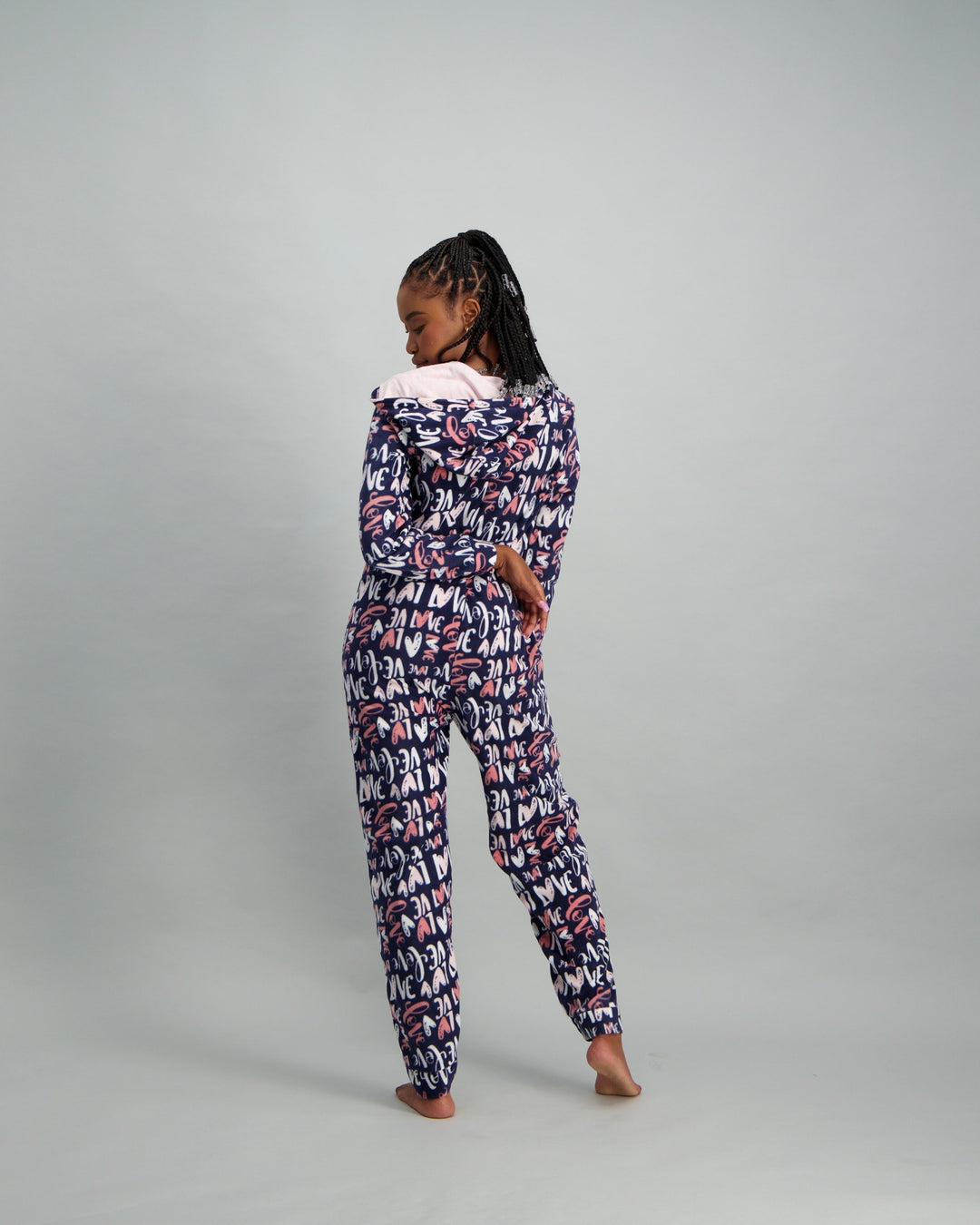 Ladies Conversational Print Onesie - Navy