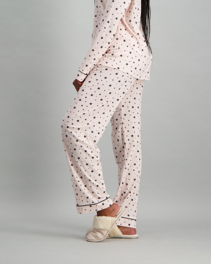 Ladies Heart Pyjama Set - Black & Pink