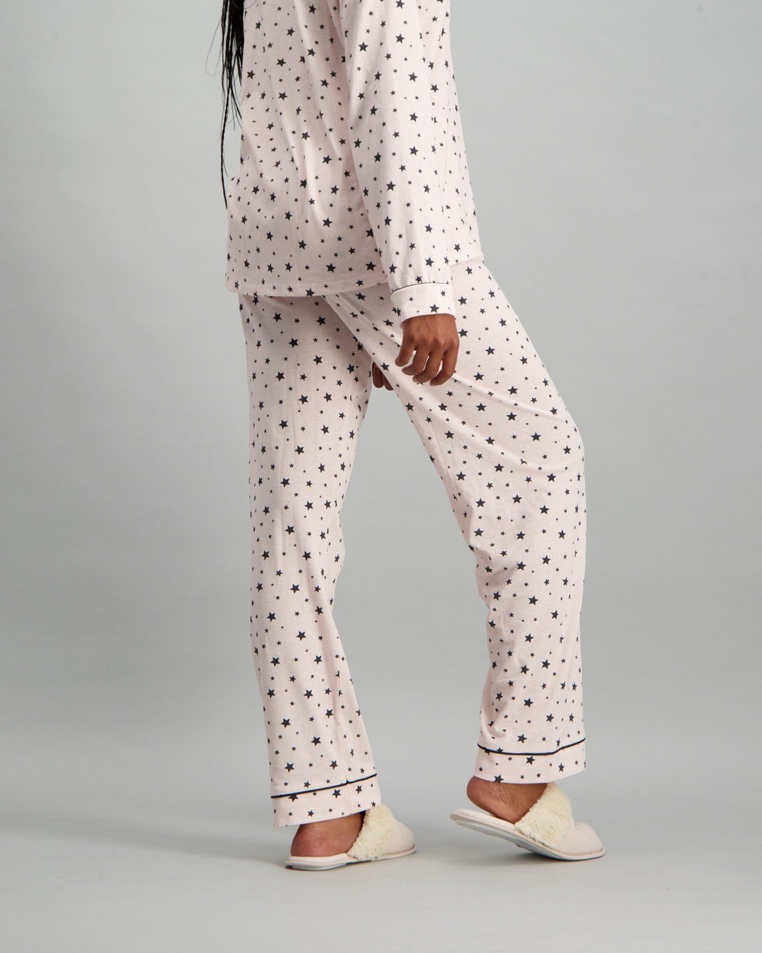 Ladies Heart Pyjama Set - Black & Pink