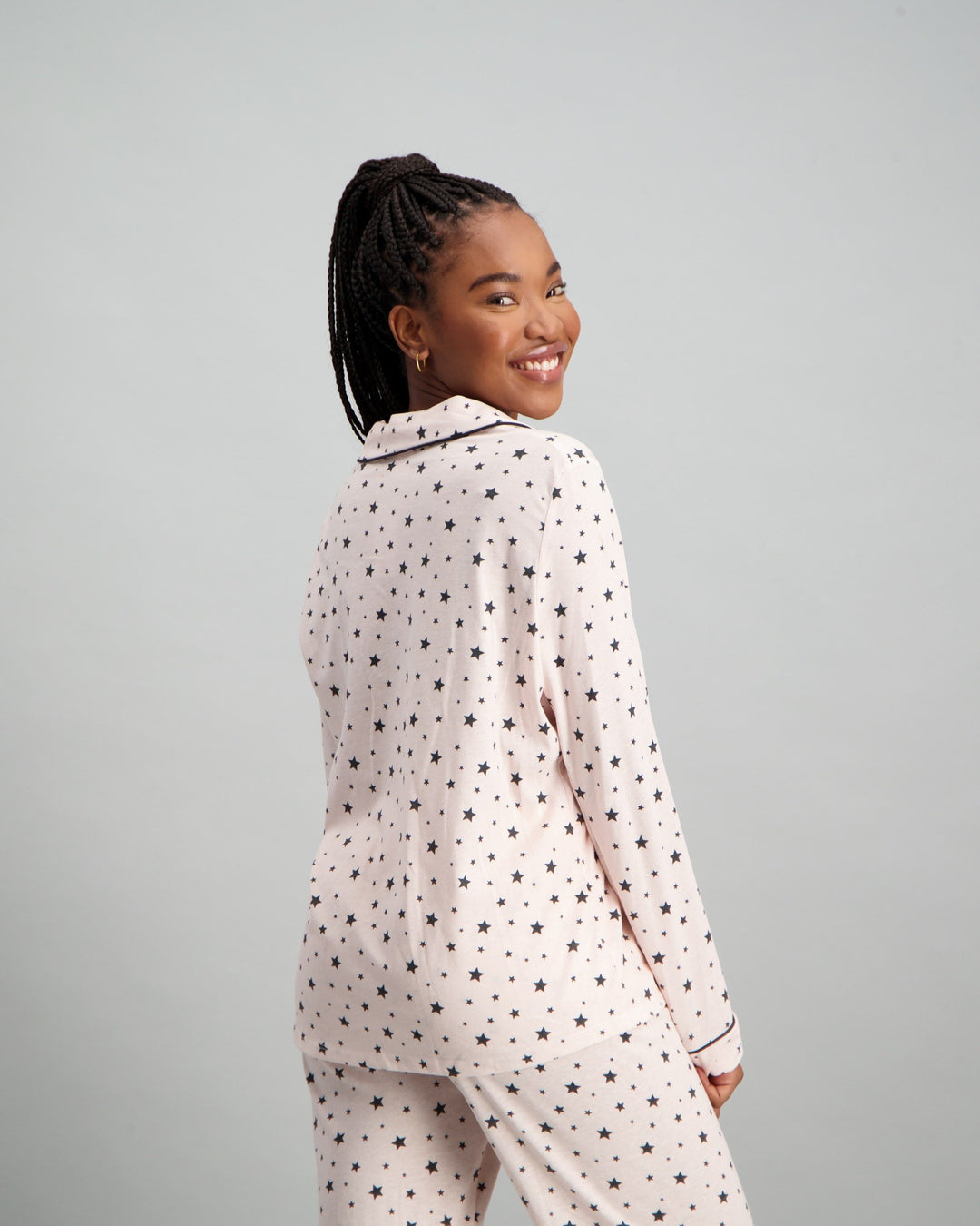 Ladies Heart Pyjama Set - Black & Pink